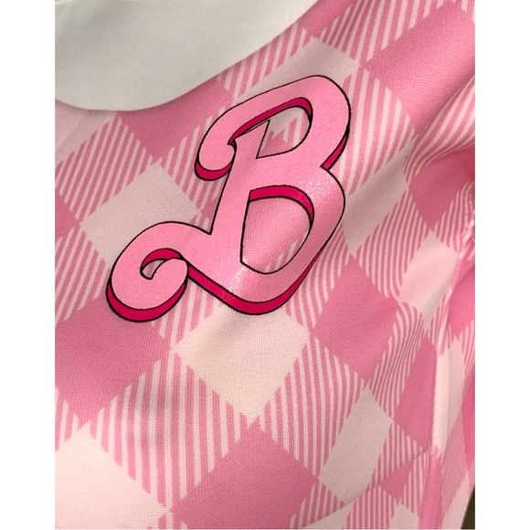 BARBIE PINK & WHITE GINGHAM DRESS. GIRLS’ SIZE X-LARGE. NEW WITH TAGS - Picture 7 of 10